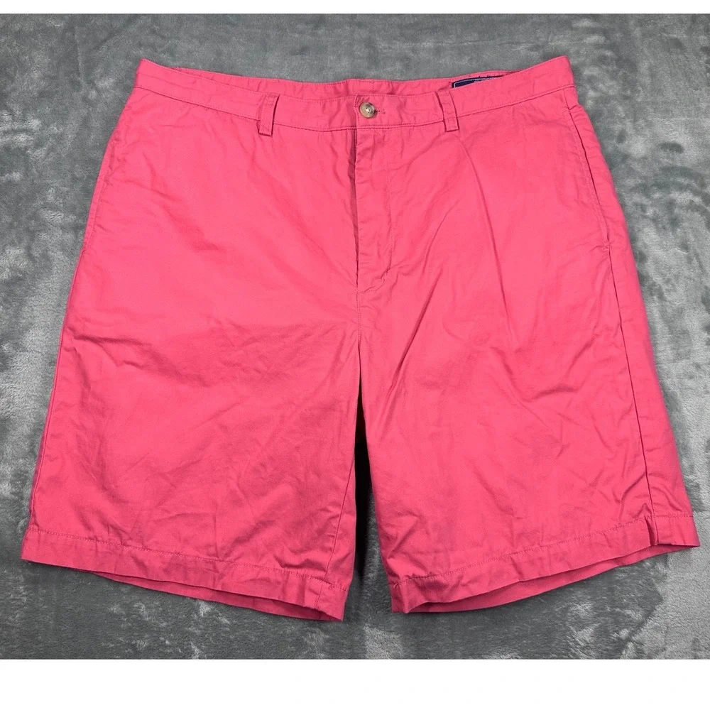 Vineyard Vines Breaker Shorts Mens 38 Pink Cotton Chino Casual Preppy Summer 9in